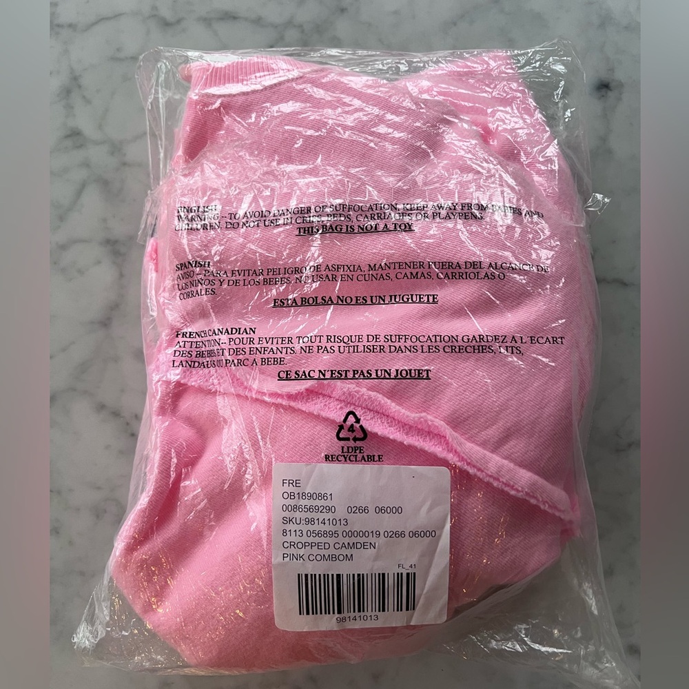 NWT Free People We The Free Camden Cropped Sweatshirt Pink Flame Sz Medium - Picture 13 of 13